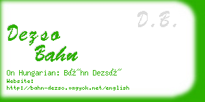 dezso bahn business card